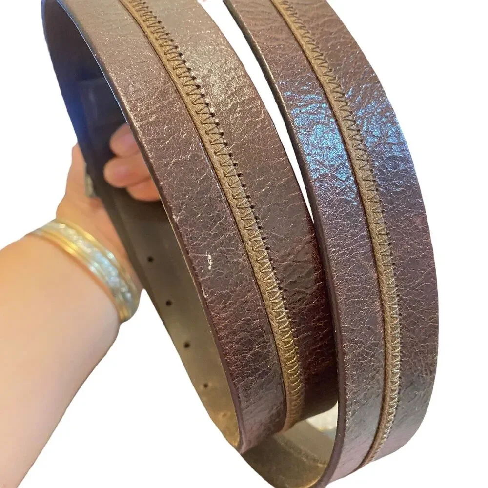 DOLCE &‎ GABBANA Italy Brown Leather Men’s Belt Double Holes